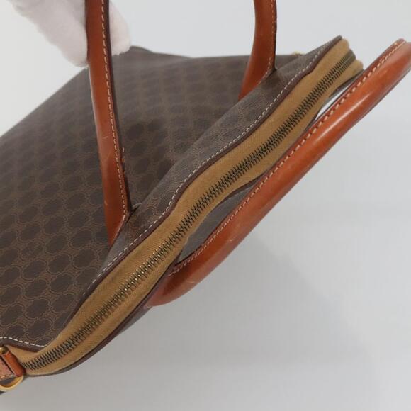 CELINE Macadam Canvas Hand Bag Pvc Leather Brown Gold - Picture 6 of 12